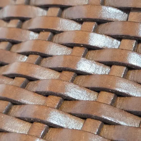 Vintage Ellepi Woven Bucket Bag Brown Leather Crossbody Drawstring Cottagecore - Picture 16 of 16